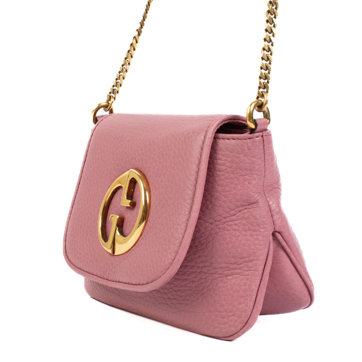 Gucci Pink Leather Blondie 1973 Mini Crossbody Bag