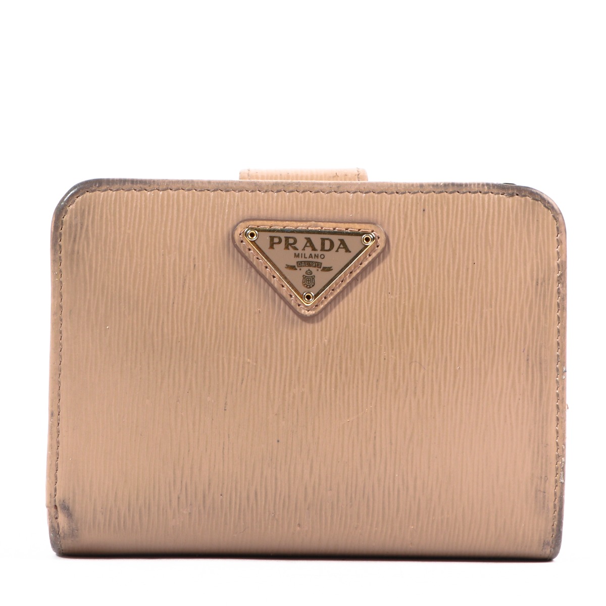 Prada Beige Saffiano Leather Compact Wallet Labellov Buy and Sell Authentic Luxury