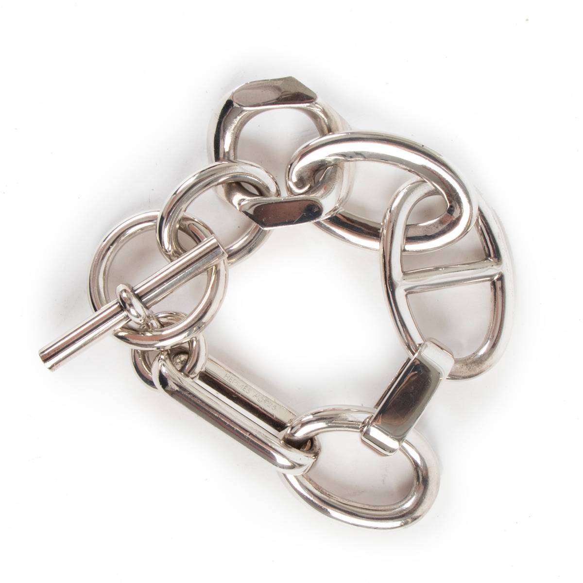 Hermes Silver Chain Link Bracelet Labellov Buy and Sell Authentic Luxury
