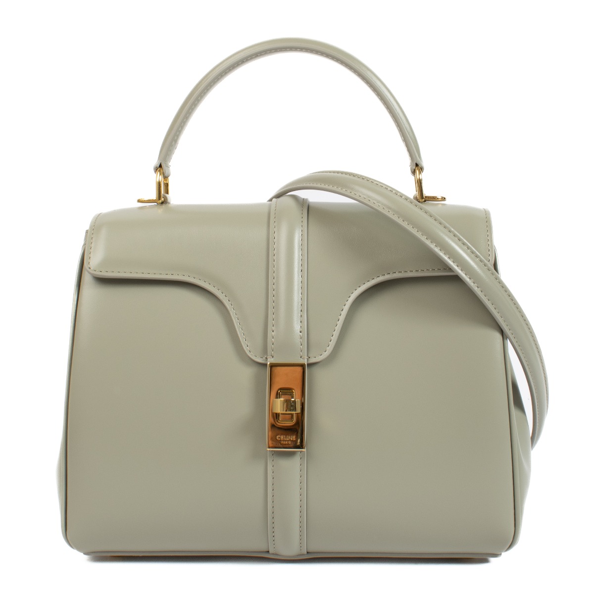 Celine Green Satinated Calfskin Small 16 Bag ○ Labellov