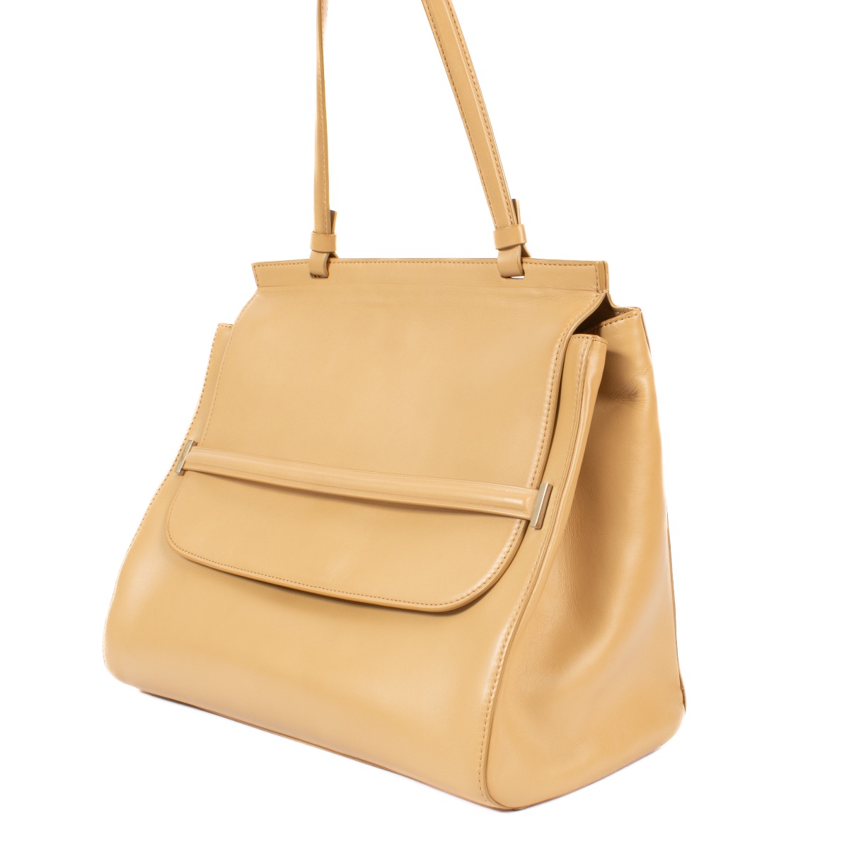 The Row 14 Beige Leather Top Handle Bag ○ Labellov ○ Buy