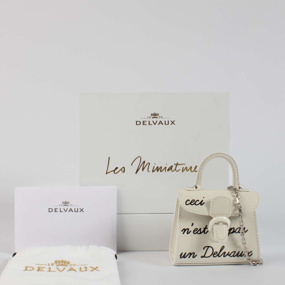 Delvaux Ivory Miniatures Brillant L'Humour Charm with Chain