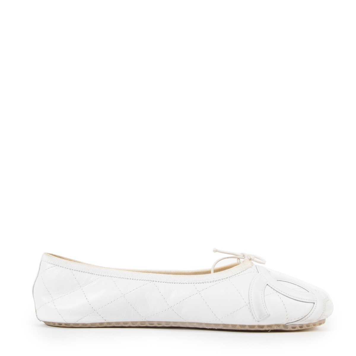 Chanel Cruise 2006 White Quilted Leather Ballerina Flats - Size 36