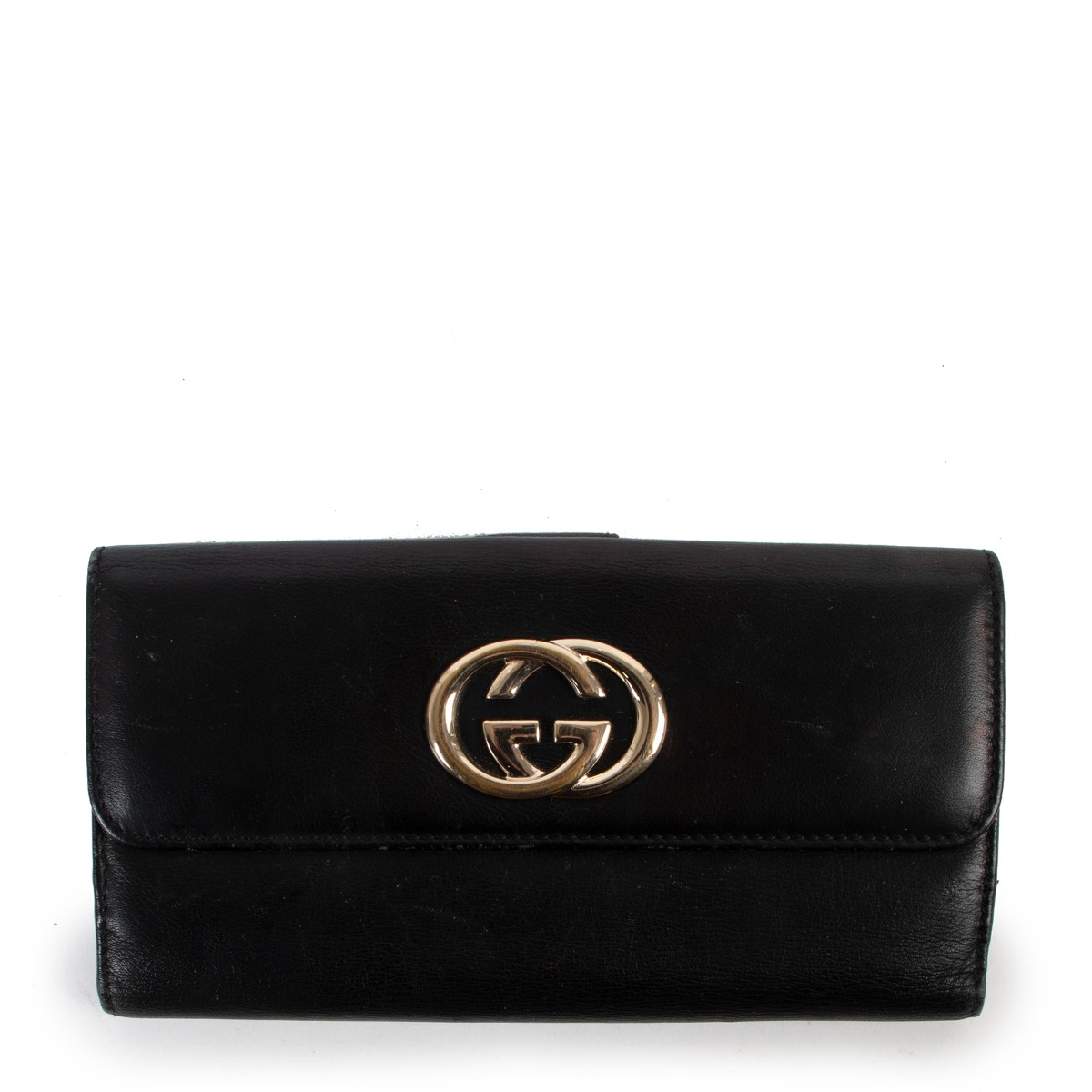 Gucci Black Interlocking GG Long Wallet ○ Labellov ○ Buy