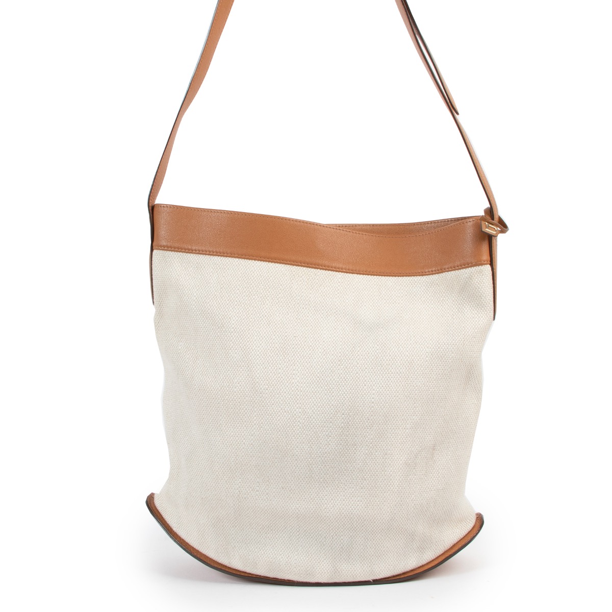 Delvaux Beige Canvas Le Pin Shoulder Bag Labellov Buy and