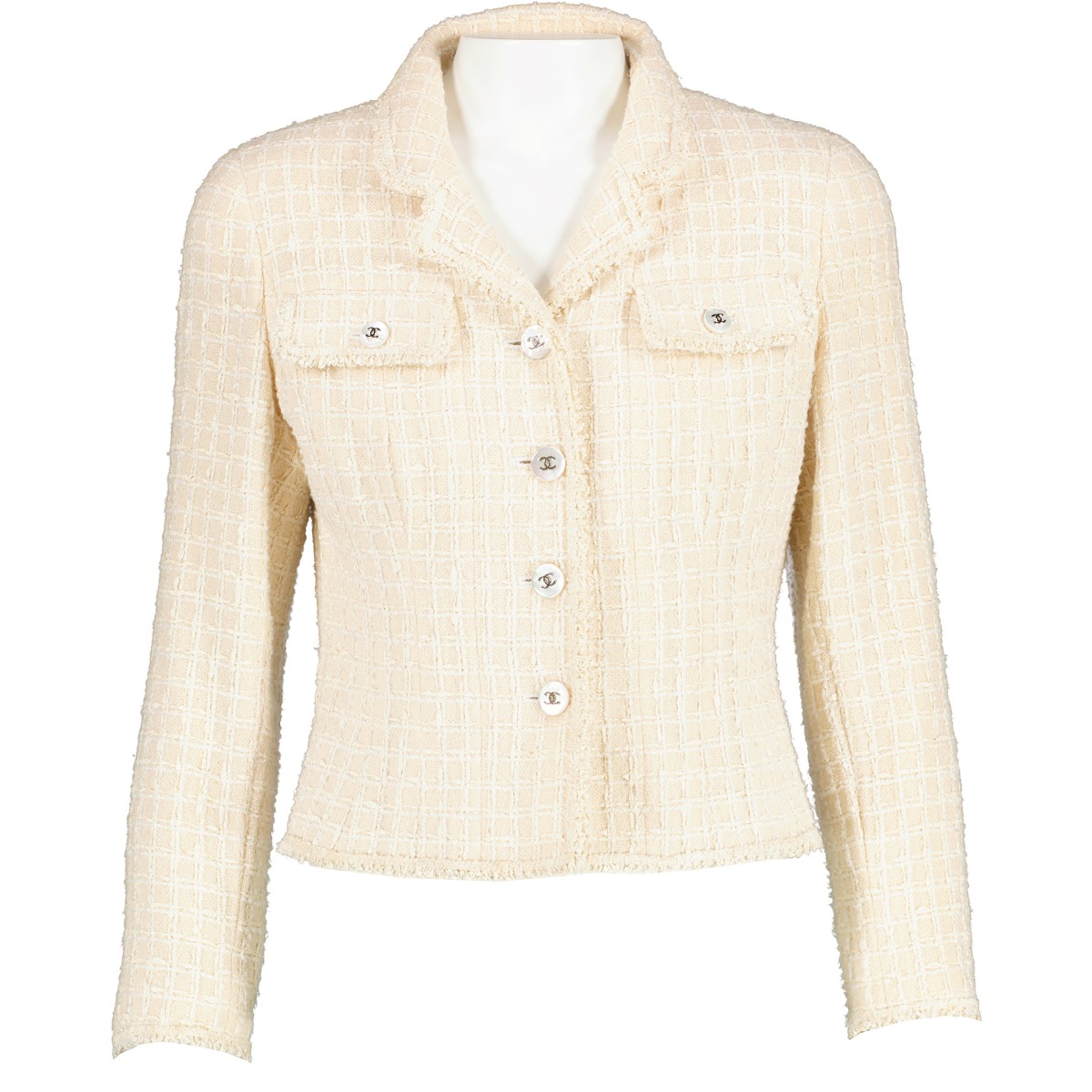 Chanel Spring 1997 White Tweed Jacket ○ Labellov ○ Buy and Sell