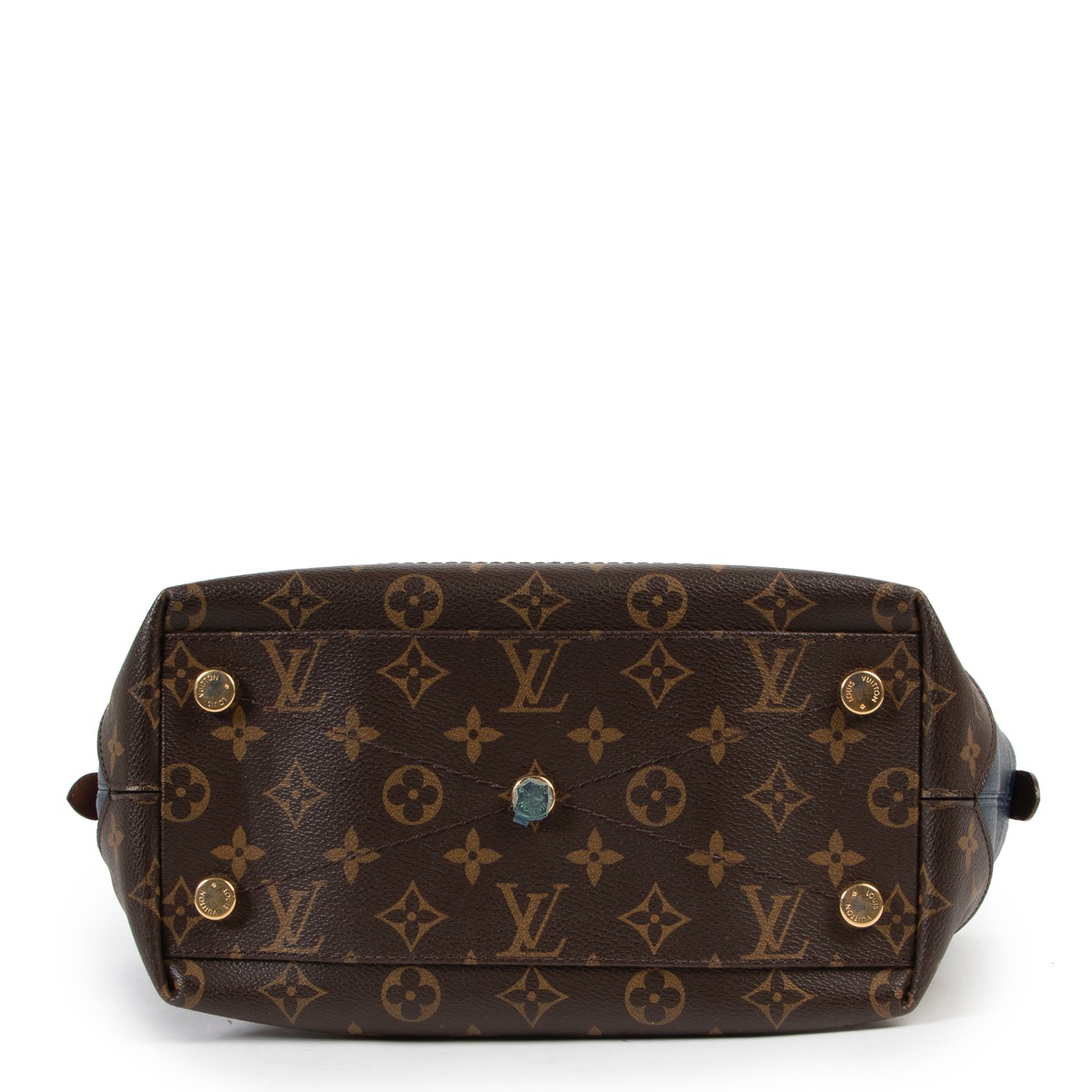 【未使用品】 Louis Vuitton Top Monogram Ostrich Python Blue Majestueux ハンドバッグ