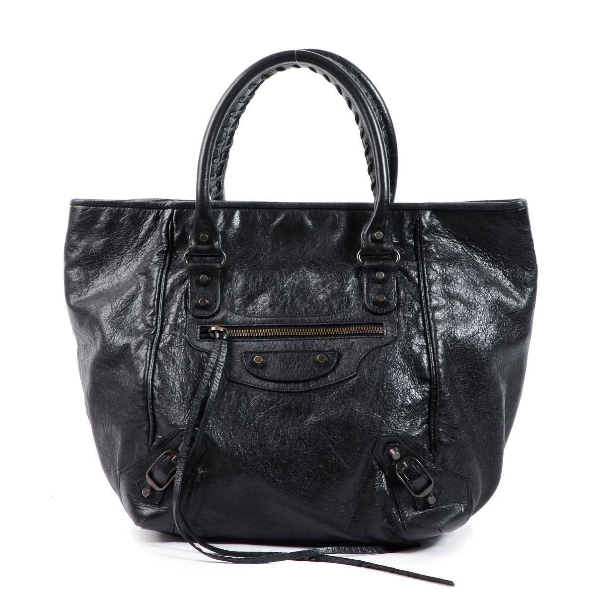 Balenciaga Black Agneau Leather Sunday Tote Bag Labellov Buy