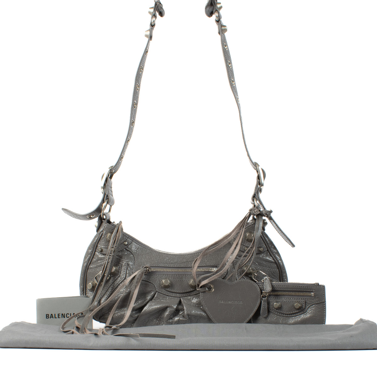 Balenciaga Grey Leather Small Le Cagole Bag ○ Labellov