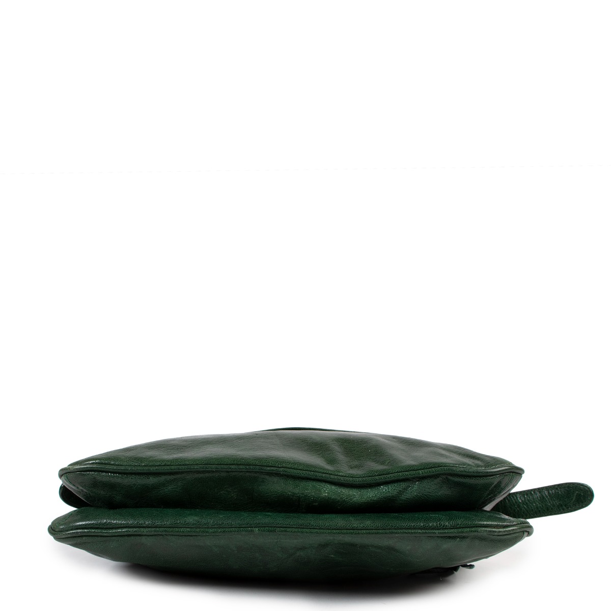 Dries Van Noten Green Glossy Leather Messenger Bag