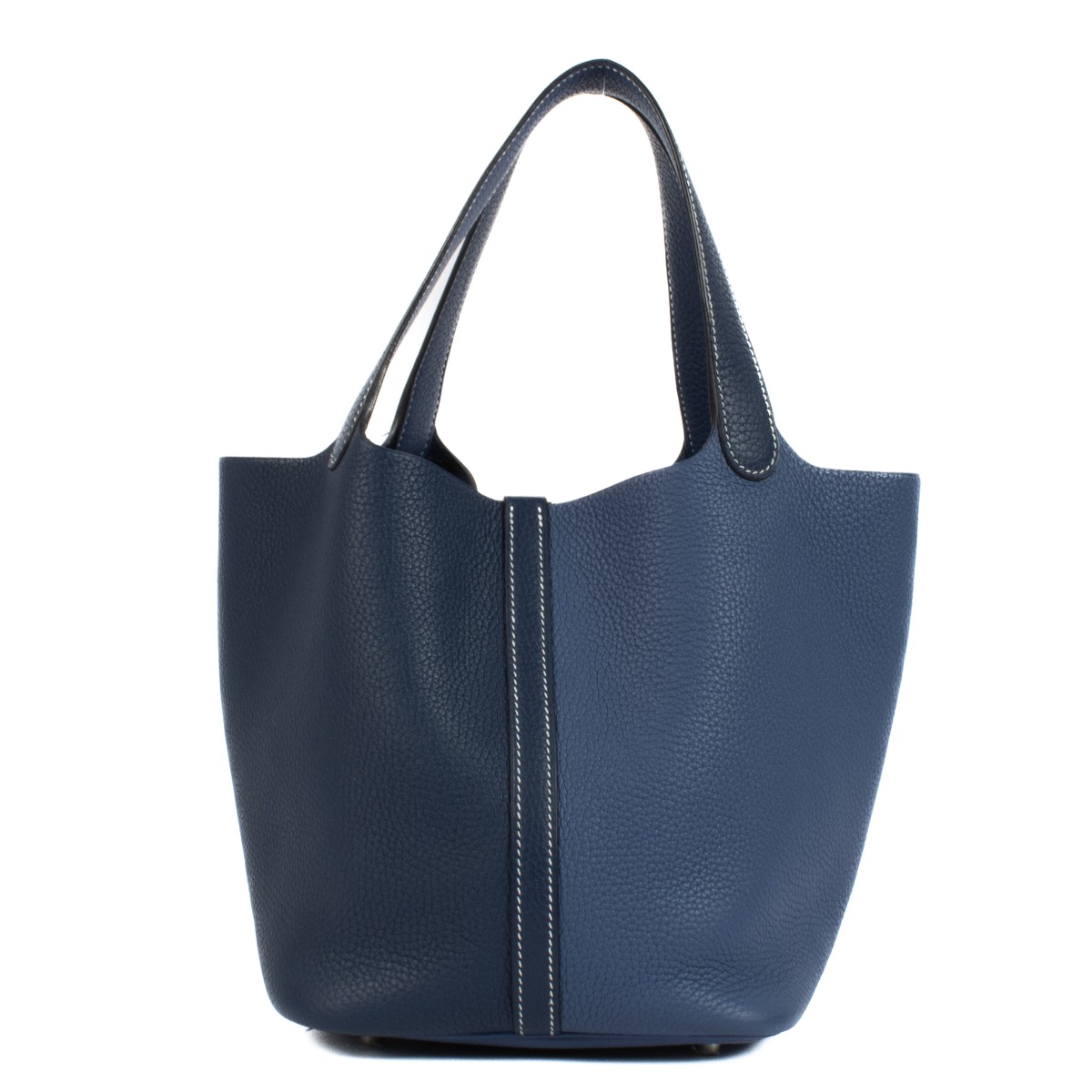 HERMES◆Picotan Lock 22 Casaque Black/Blue◆ Hermes Picotin Lock casaque 2 bag 22/MM Blue nuit/Black