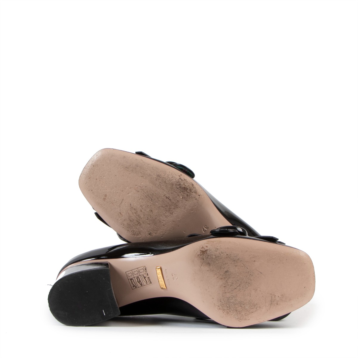 GUCCI Nappa Cordovan Lux GG Matelasse Buckled Platform Lug