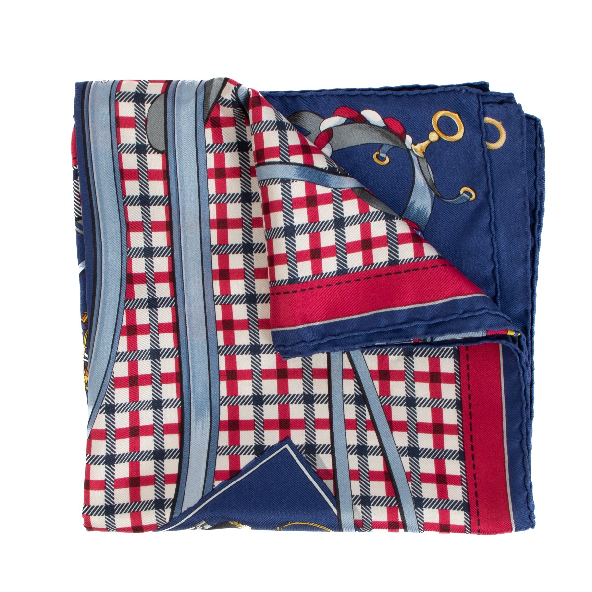Hermès Blue Les Voitures Nouvelles Carré 90 Silk Scarf
