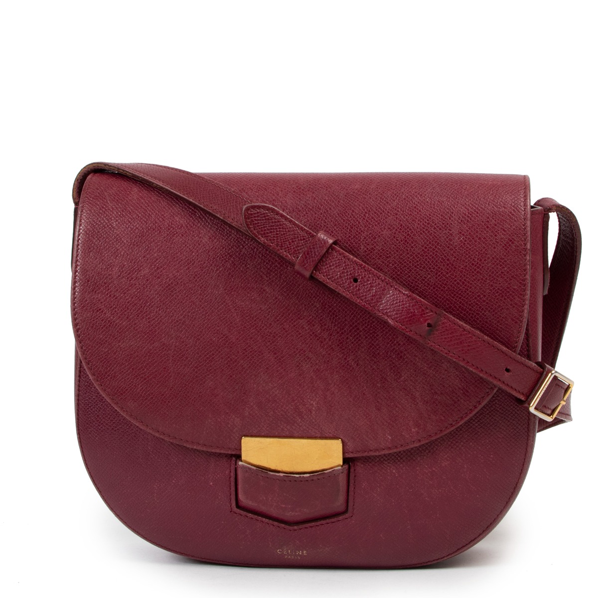 Classic leather crossbody bag Celine Burgundy in Leather - 35937262