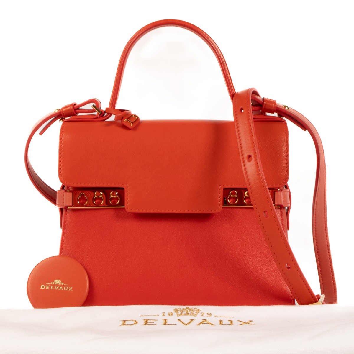 Delvaux Red Bi-Color Silky Calf Tempête PM Bag ○ Labellov ○ Buy