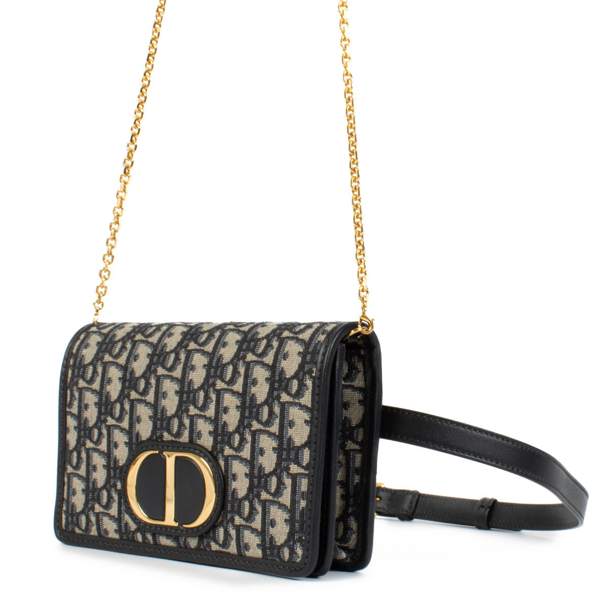 Dior Blue Oblique 30 Montaigne 2-in-1 Pouch Bag ○ Labellov ○ Buy