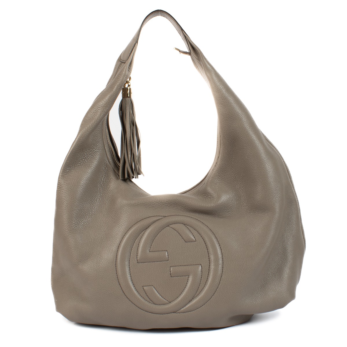 大人女性の Gucci Grey Pebbled Leather Soho Hobo Bag ○ Labellov ○ Buy 靴