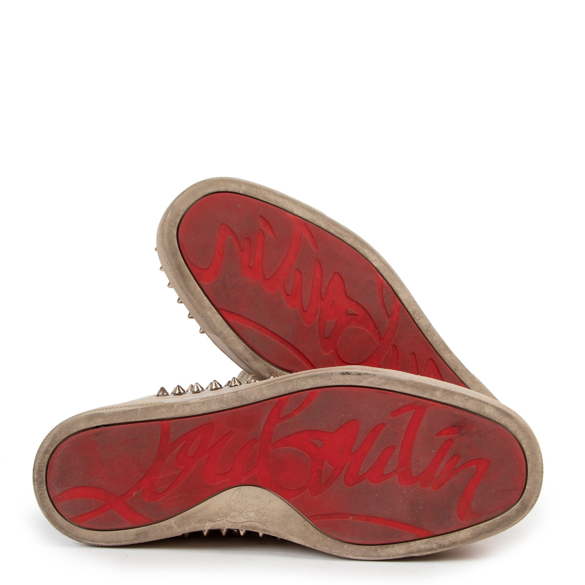 Christian Louboutin Louis Spikes High Top Suede Sneakers