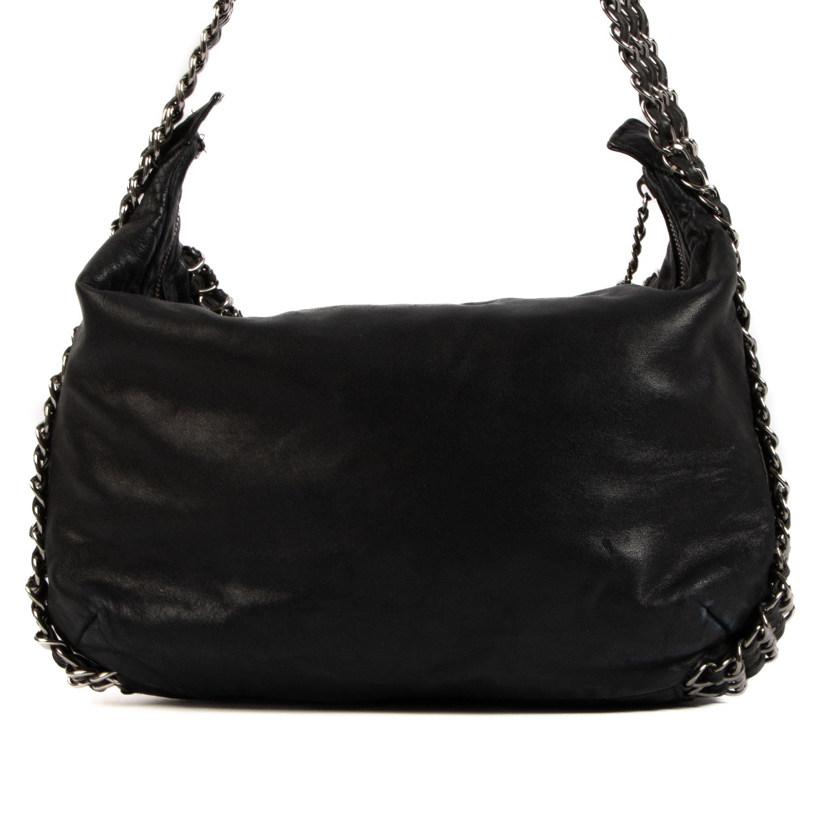 chanel black lambskin small Classic flap bag ○ Labellov