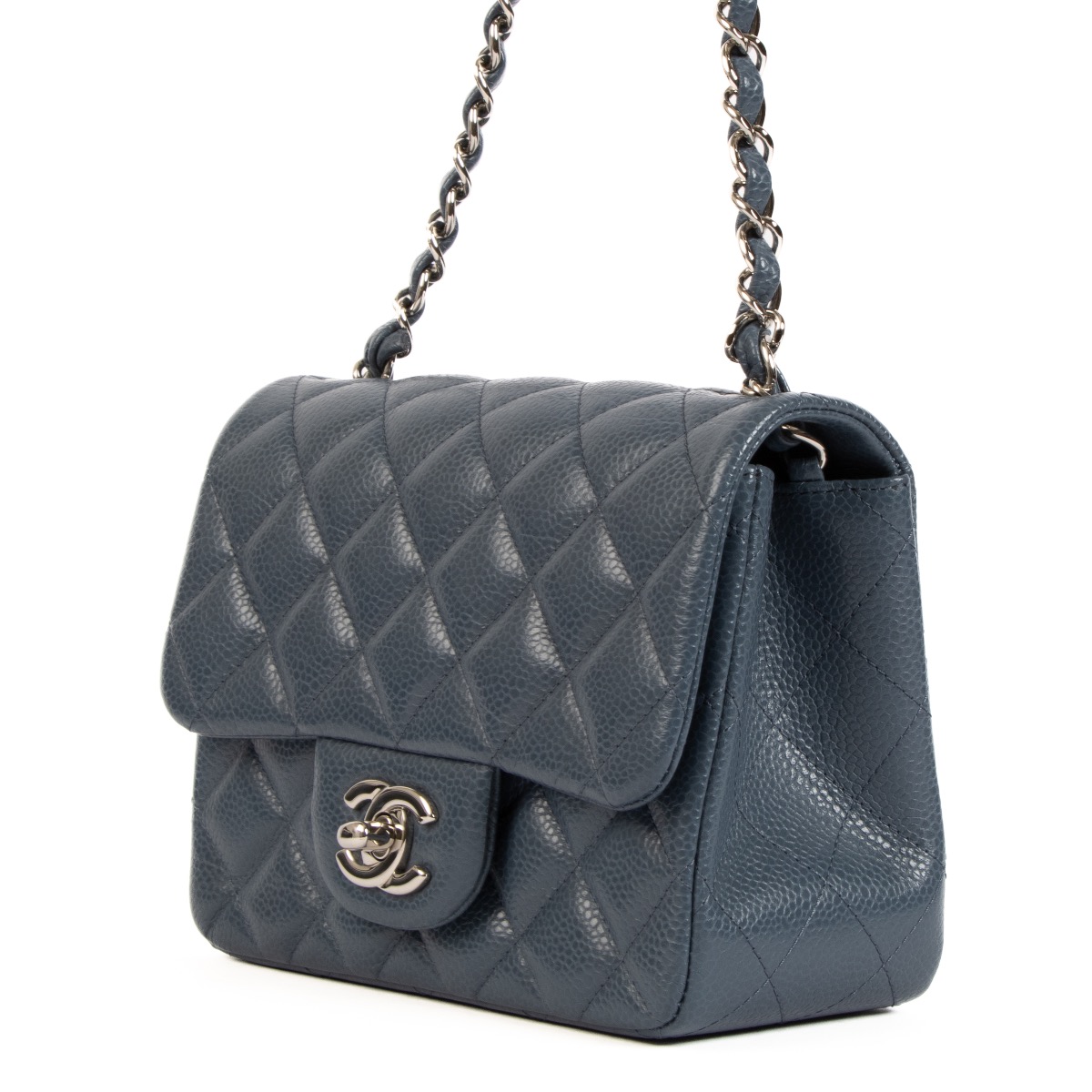 Chanel mini square flap bag caviar hot sale