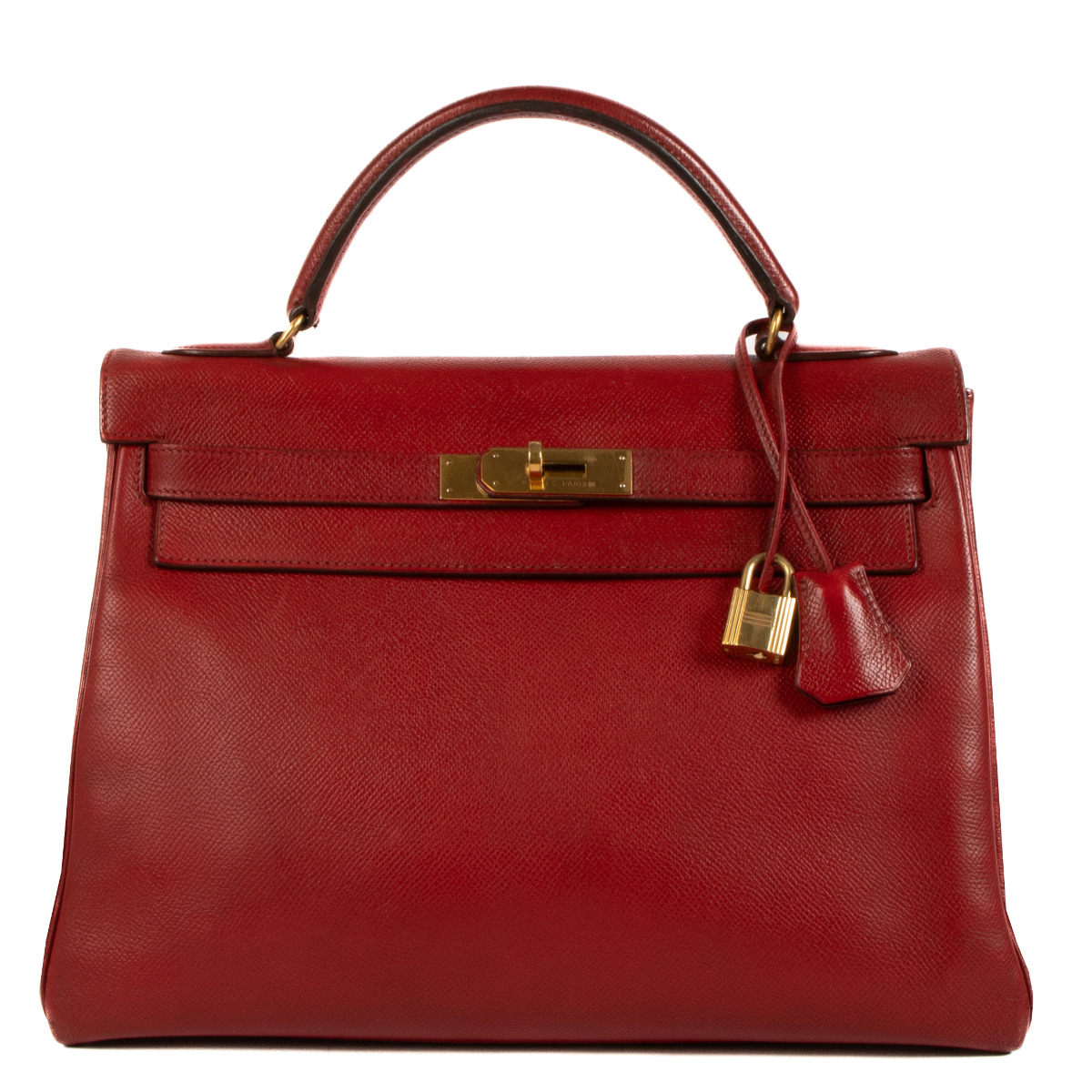 Hermès Kelly 32 Rouge Vif Courchevel GHW ○ Labellov ○ Buy and