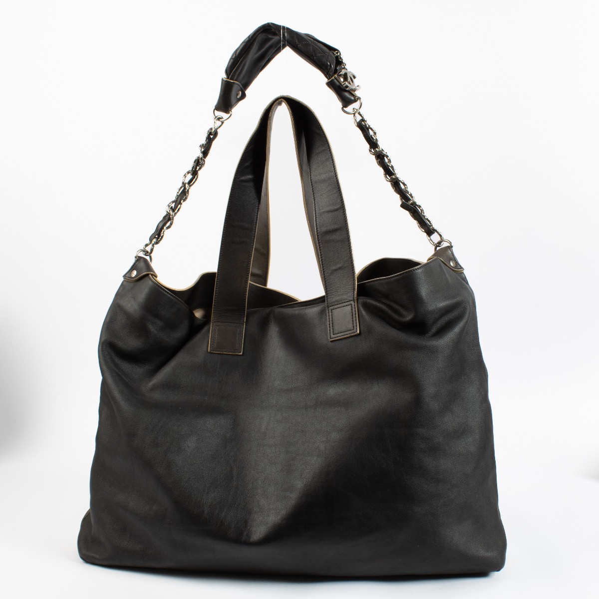 CHANEL ボタン付きブラウンラップスカート 38