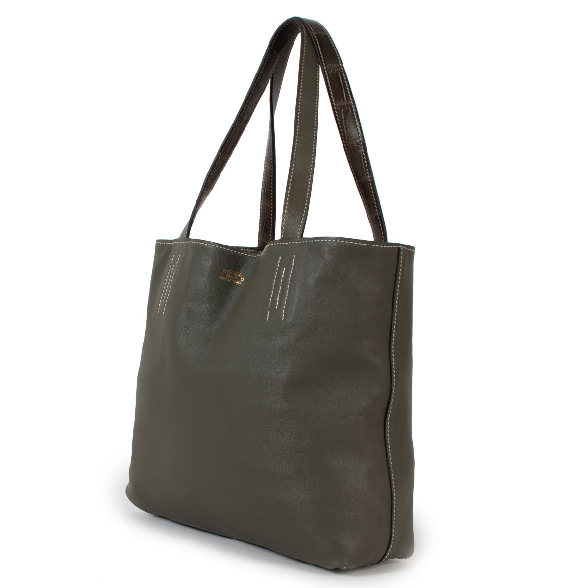 Hermès Double Sens 36 Alligator Chiffon Reversible Tote Bag