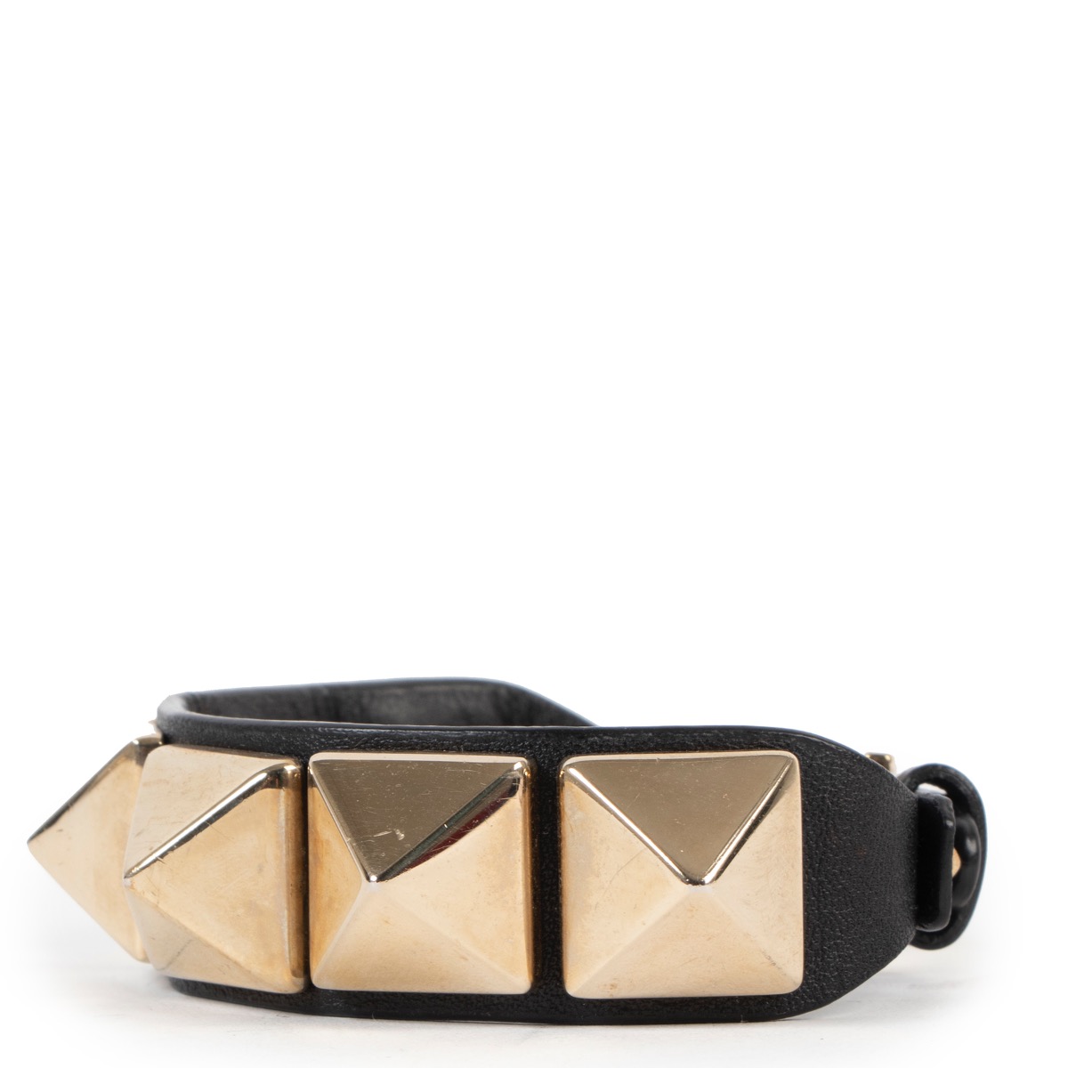Valentino Garavani Black Rockstud Bracelet Labellov Buy and Sell