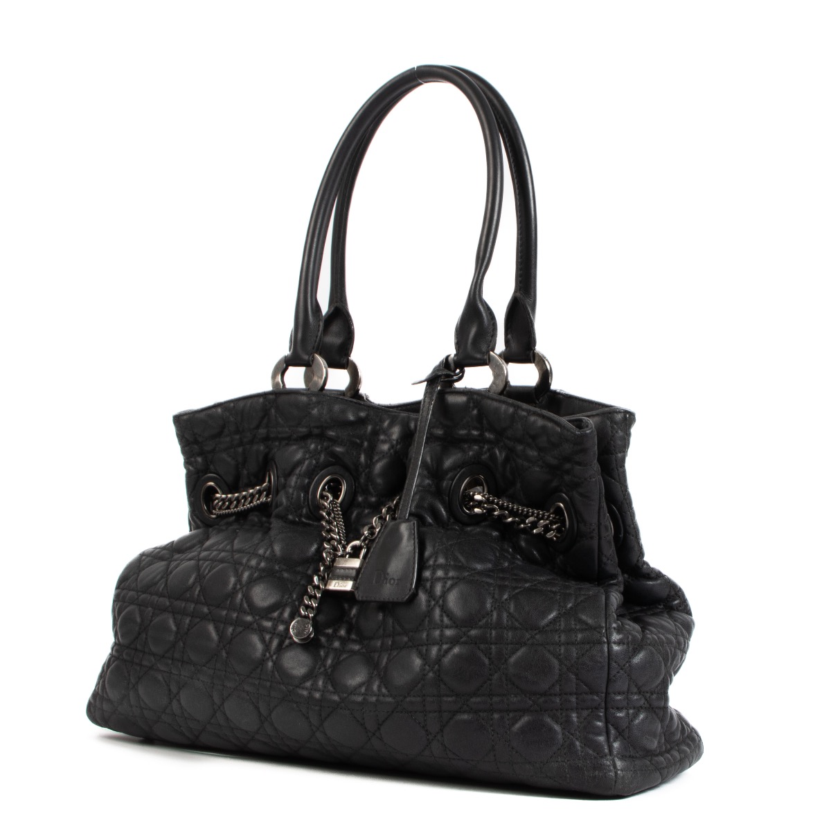 Christian Dior Black Leather Chri Chri Shoulder Bag