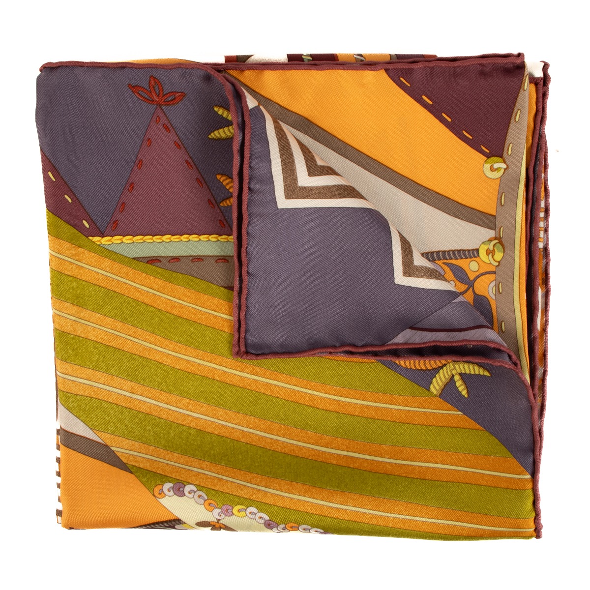 Hermès Coupons Indiens Silk Carre 90 Scarf ○ Labellov