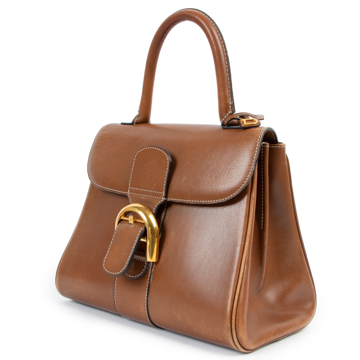 Delvaux Cognac Brillant PM Box Calf Handbag Labellov Buy and