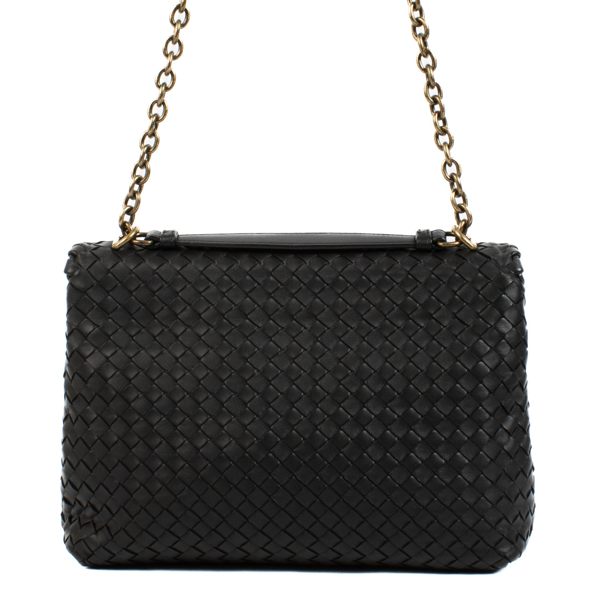 ボッテガ・ヴェネタ OLIMPIA ブラック ショルダーバッグ Bottega Veneta Black Intrecciato Medium Olimpia Bag