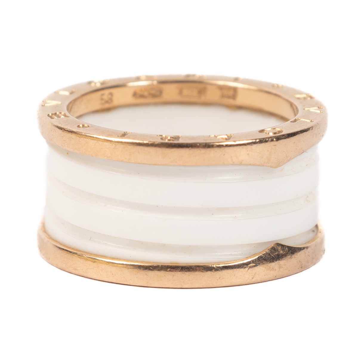 Bulgari 18kt Rose Gold Ceramic B. Zero1 Four-band Ring
