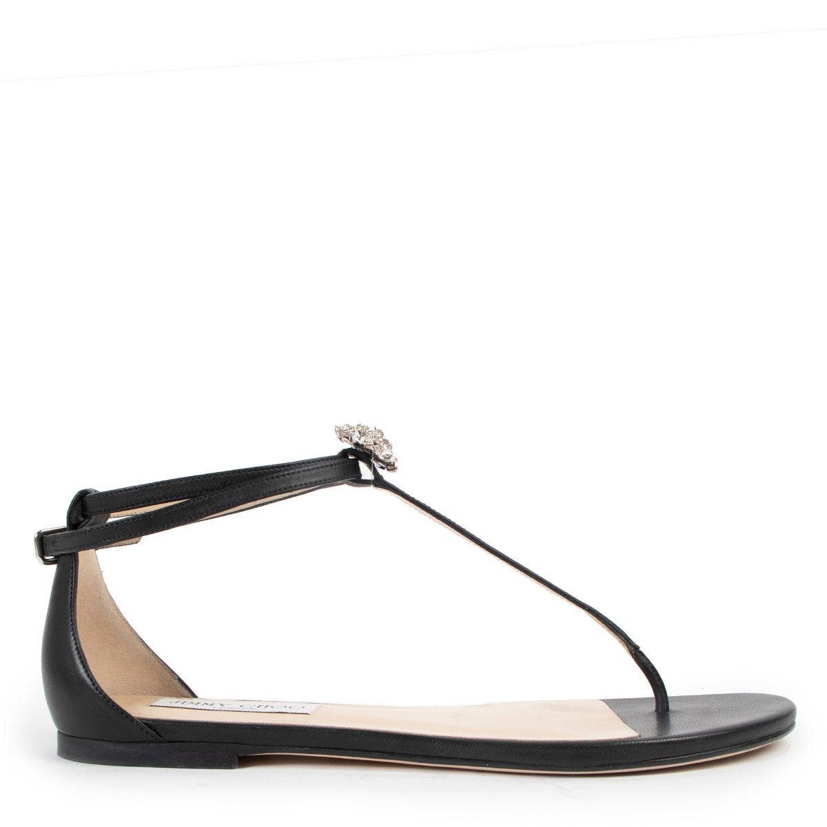 Jimmy Choo Black Afia Flat Sandals Size 39 Labellov Buy and Sell Authentic Luxury