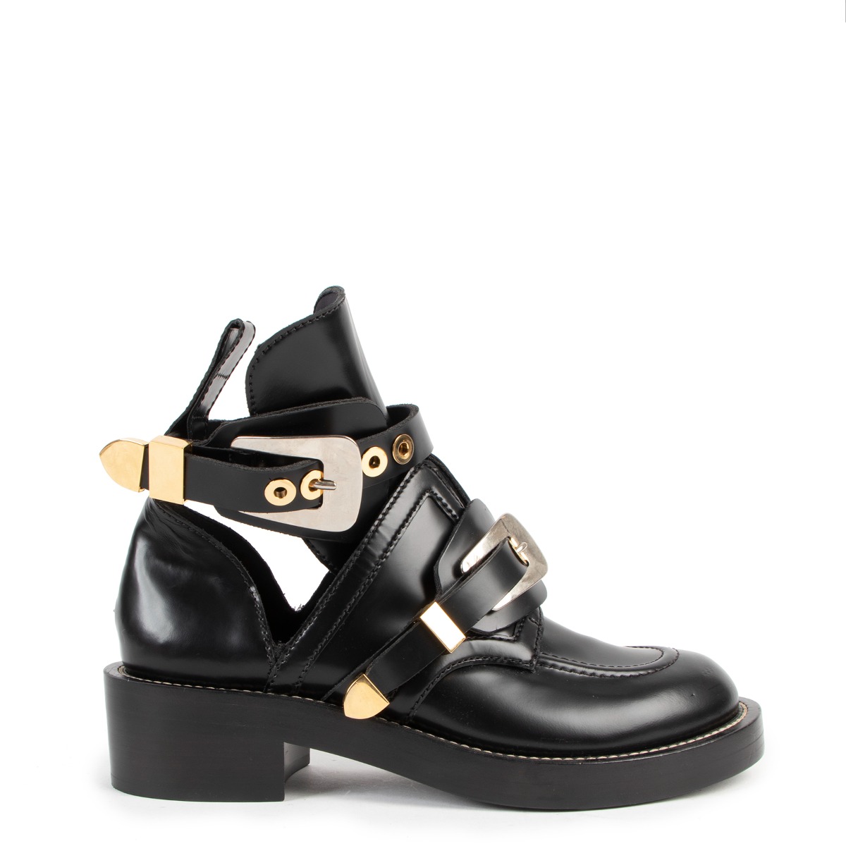 Balenciaga Warto 1000 Ceinture Cut Out Buckle Ankle Boots Size 39 Labellov Buy and Sell Authentic Luxury