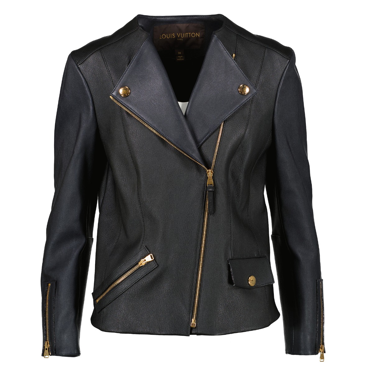 Leather jacket Louis Vuitton Black size 36 FR in Leather - 29487819