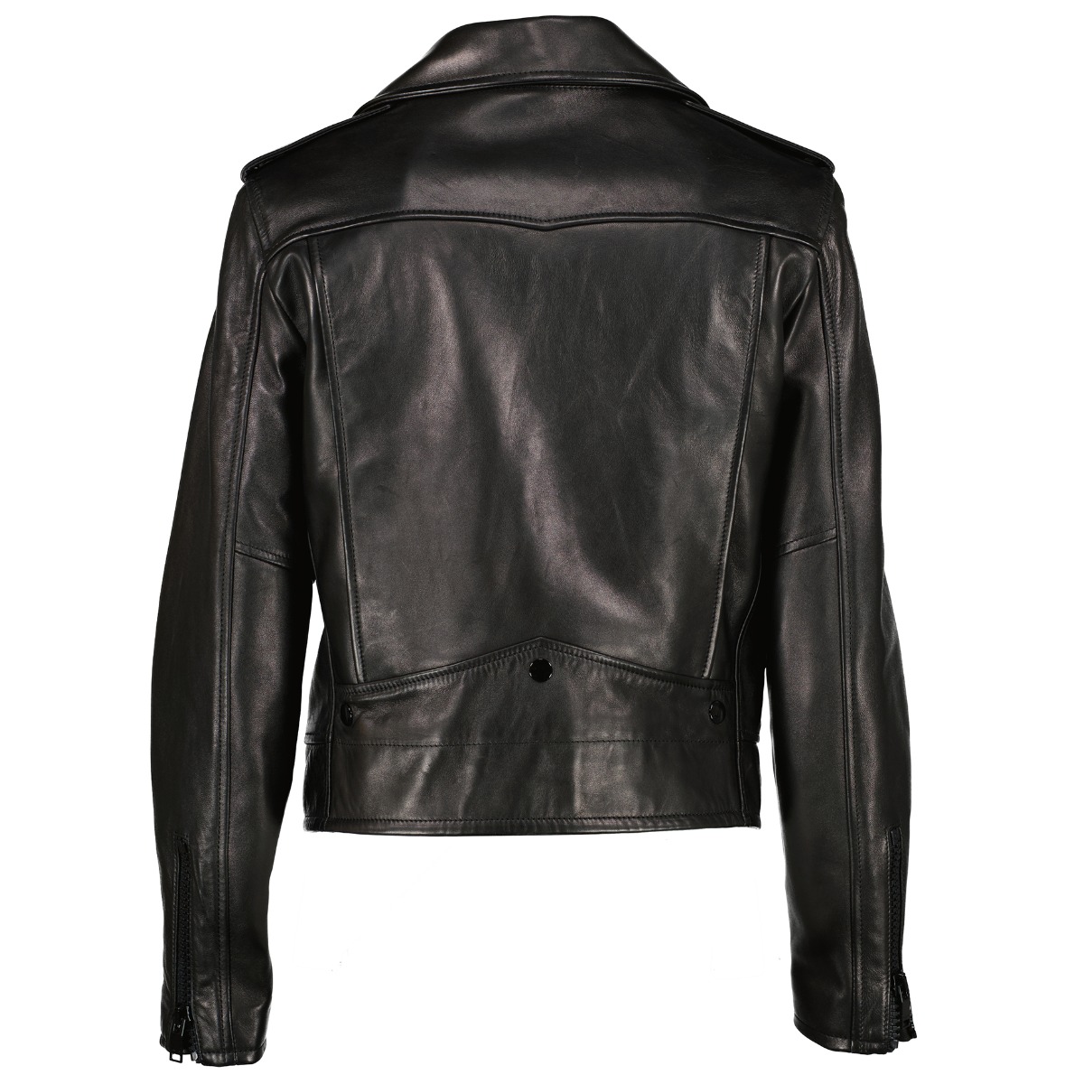 Saint Laurent Black Lambskin Biker Jacket - Size FR38