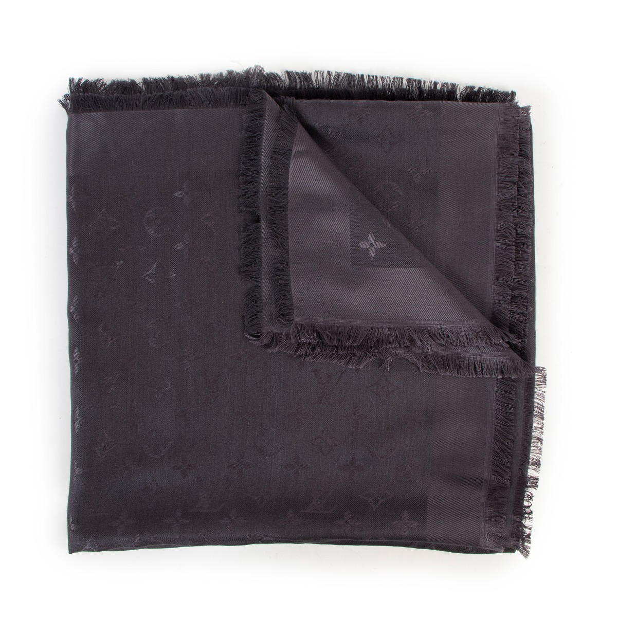 Louis Vuitton shawl Dark grey Silk Wool ref.144928 - Joli Closet