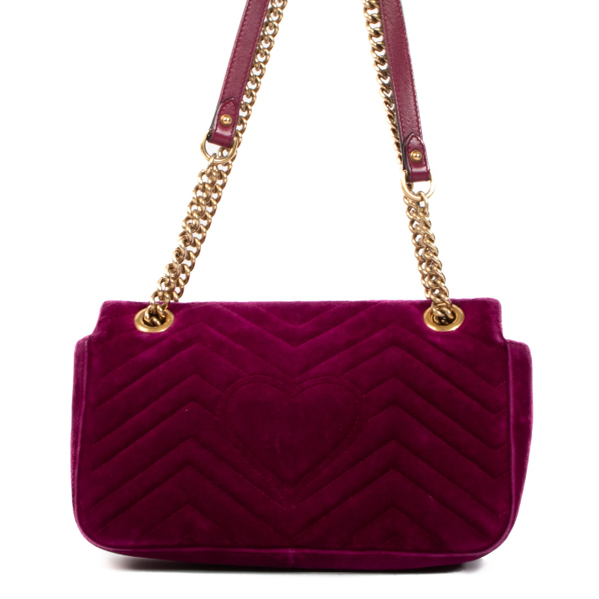 Gucci Small GG Marmont Velvet Purple Shoulder Bag Labellov