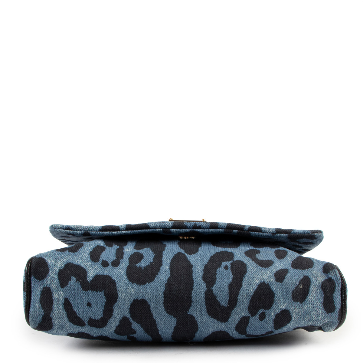 Dolce & Gabbana Blue Leopard Denim Miss Martini Crossbody