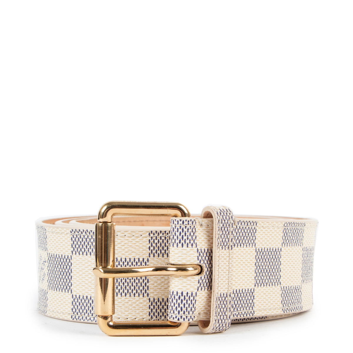 Louis Vuitton Damier Azur Skinny Belt 90CM Louis Vuitton