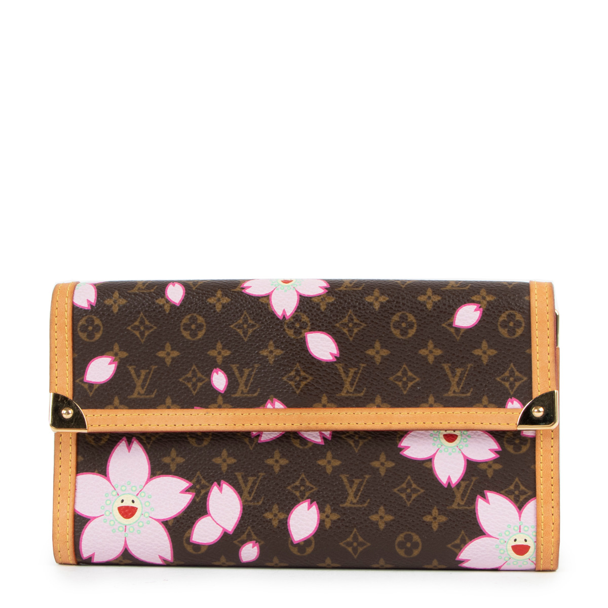 Louis Vuitton Limited Edition Takashi Murakami Cherry Blossom Monogram  Canvas International Wallet ○ Labellov ○ Buy and Sell Authentic Luxury