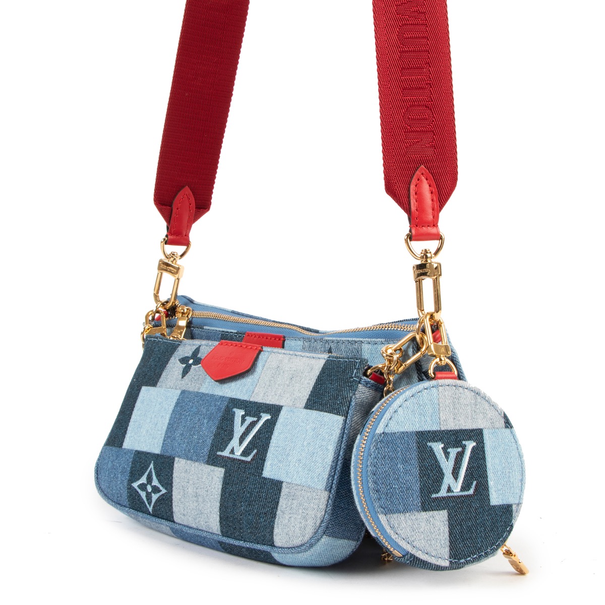 Pochette accessoire handbag Louis Vuitton Blue in Denim - Jeans - 20044519