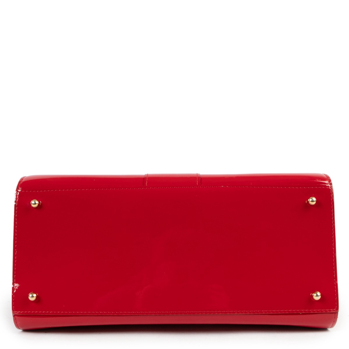 A Delvaux Brillant MM red leather handbag, H 21,5 - W 29…