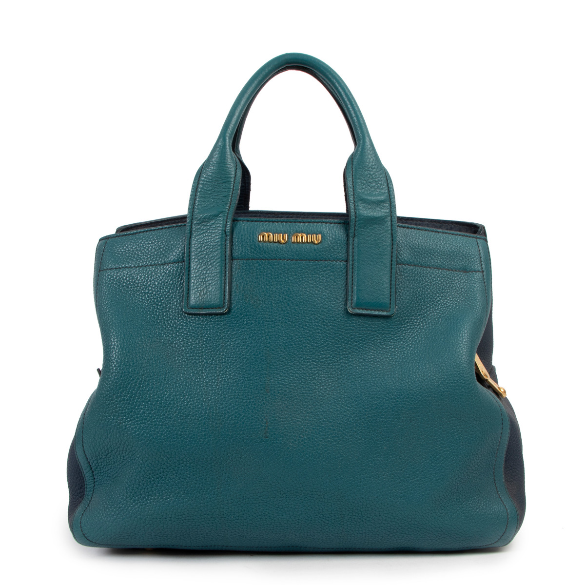 Miu Miu Rubino Vitello Caribu Leather Shopping Tote Bag