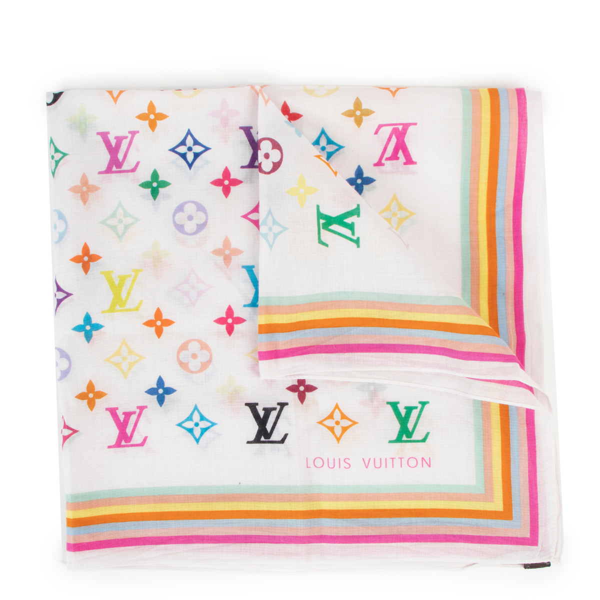 Louis Vuitton Murakami Monogram Multicolore Scarf – Angeles Vintage