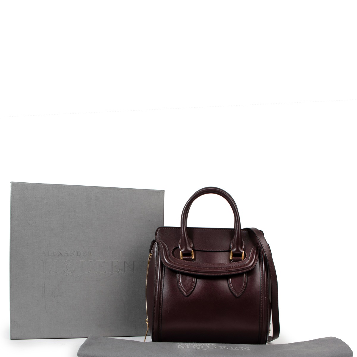 Alexander McQueen Burgundy Small Heroine Handbag