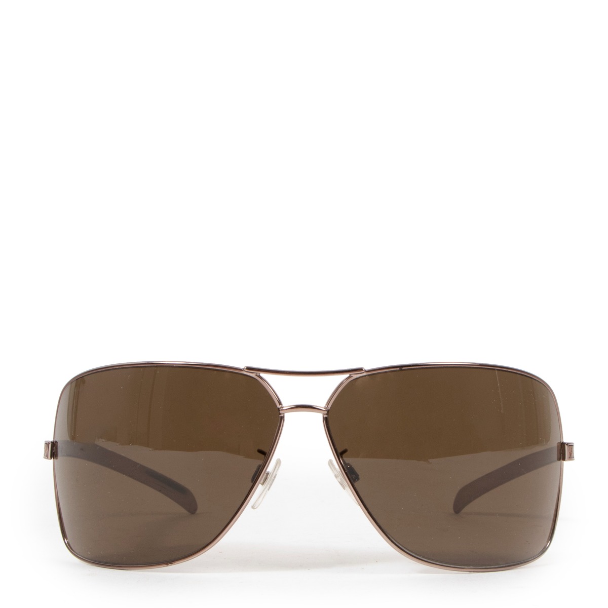 Chanel 4141-Q Metal Frame Lizard Skin Aviator Sunglasses