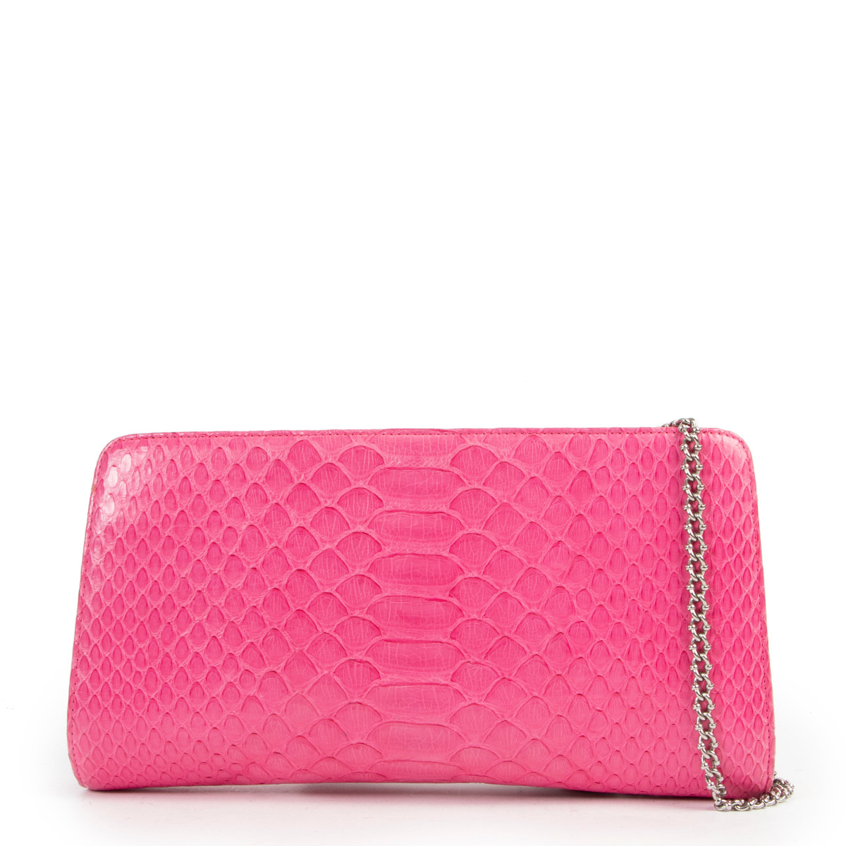 Chanel Pink Python Crossbody Chain Bag Labellov Buy and Sell