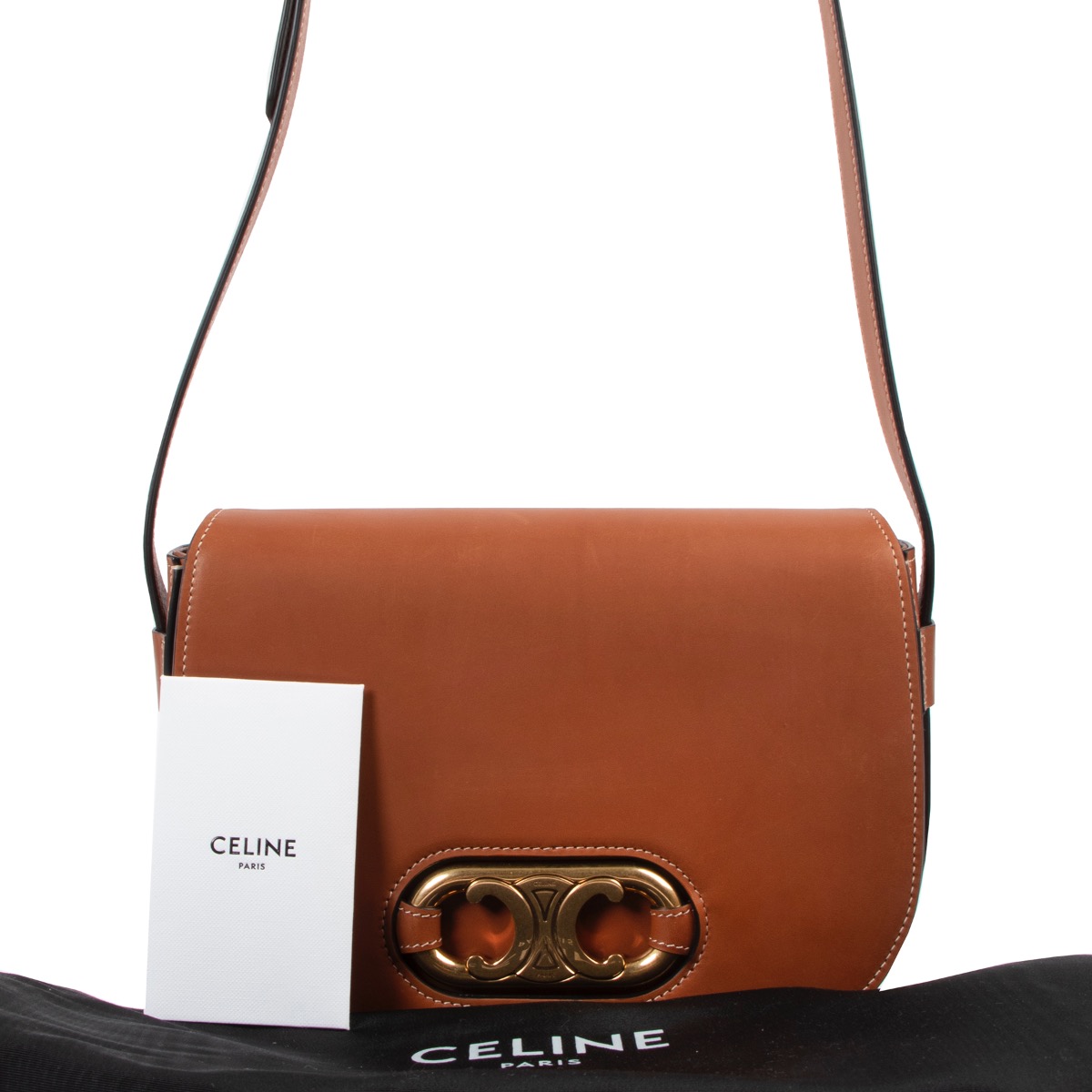 Celine Cognac Medium Maillon Triomphe Bag ○ Labellov ○ Buy and